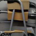 Medline Two-Button Folding Walker for Seniors, 5" Wheels, 32.5" to 39.5" Height, 400-lb. Capacity