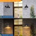 2-Pack Dusk to Dawn Outdoor Wall Sconces, Exterior Farmhouse Gooseneck Barn Light, Vintage Matte Black Outside Wall Mount Light Fixture, Anti-Rust Waterproof Outdoor Light for House Porch Garage