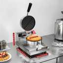 CROSSON Commercial Waffle Maker,Professional Round Belgian Waffle Maker Non-Stick Plate Machine with Temp and Time Control for Home Kitchen, Restaurant Bakeries Kitchen 120V/1300W
