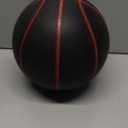 Silent Basketball Size 7 (29.5")  Grooved Airless Indoor Basketball for Quiet Dribbling and Indoor Training, Pro PU Foam Ball  Real Feel Higher Bounce Quieter (Black)