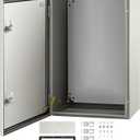 VEVOR NEMA Steel Enclosure, 24 x 16 x 10'' NEMA 4X Steel Electrical Box, IP66 Waterproof & Dustproof, Outdoor/Indoor Electrical Junction Box, with Mounting Plate