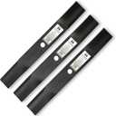 Terre Products, 3 Pack High Lift Lawn Mower Blades, 60 Inch Decks, Compatible with John Deere 160, 260, 400, 420, 430, 655, 755, 855, 4010, and More, Replacement for AM100538, M141785, M87622