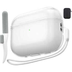 Valkit Compatible Airpods Pro 2nd/1st Generation Case Clear with Cleaner Kit, Soft TPU Airpods Pro 2 Gen Case Protective Cover Shockproof iPods Pro 2 Case for Airpods Pro Gen 2nd/1st 2023/2022/2019 (Airpods Pro 2 Case)