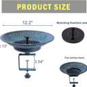 Solar Bird Bath,Deck Bird Bath with Solar Fountain,Metal Bird Bath Bubbler,Deck Mounted Bird Bath,Adjustable Sturdy Balcony Bird Bath,Patio Garden Decor