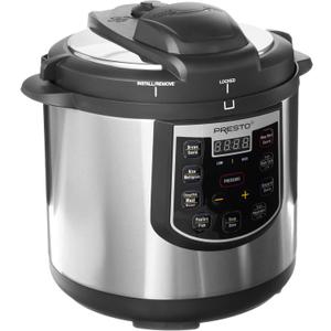 Presto 02141 6-Quart Electric Pressure Cooker, Black, Silver, Stainless steel Presto 02141 6-Quart Electric Pressure Cooker, Black, Silver, Stainless steel