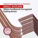 Partners Brand 8x4x2 Corrugated Cardboard Boxes, 8"L x 4"W x 2"H, Pack of 50 | Shipping, Packaging, Moving, Storage Box for Business, Strong Wholesale Bulk Boxes