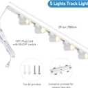 Plug in Track Lighting with Power Cord, 5-Light LED Track Lighting Kit with 39in Rail, Modern Kitchen GU10 Track Lighting Fixtures Plug in Ceiling Light with 13FT Plug Cord, White (No Bulbs)