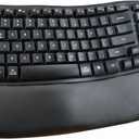 Nulea RT08 Wave Keys Wireless Ergonomic Keyboard with Cushioned Palm Rest, 2.4GHz Ergo Cordless USB Computer Keyboard, Comfortable Natural Typing, for Laptop, Mac, Windows Black