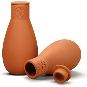 Soilagua 16 oz Ollas Self Watering Terracotta Pots, Olla Plant Watering Globes, Self Watering Planter Insert for Outdoor & Indoor Plants, Vacation Watering Devices Spikes Waterer System, 2 Pack
