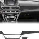 4PCS Real Carbon Fiber Center Console Dashboard Panel Trim Compatible with 20182022 10th Gen Honda Accord, Interior Decor Sticker Accessories