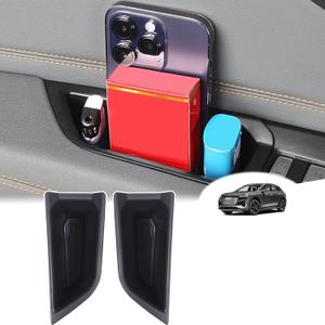 Aunginsy Front Door Side Storage Box Compatible with Audi Q4 E-Tron 2022 2023 2024 2025, ABS Car Front Door Side Armrest Grab Handle Groove Storage Organizer Tray Pocket Slot Mat Insert Accessories