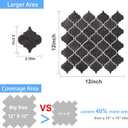Arabesque Peel and Stick Backsplash for Kitchen, Thicker Design 3D Self Adhesive Wall Tiles, 12"x12" Peel and Stick Wall Tiles, Dark Grey 10-Sheet Stick on Tiles for Kitchen and Bathroom.