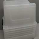IRIS TB-17 19 Quart Stack & Pull Clear Box with Black Handles - 6 Pack
