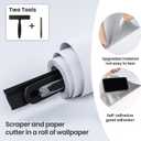 Abyssaly White Wallpaper Peel and Stick Contact Paper for Cabinets and Drawers Removable Self Adhesive Thicken Wallpaper Covering for Bedroom with Scraper, Paper Cutter 17.7" X 590.5"