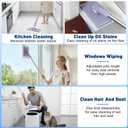 Hands Free Flat Mop,Cloth Changing Mini Mop,27inch Long Handle Mopping Stick,360 Swivel Head,Dry and Wet Use,Ideal for Tight Corners,Tile and Hardwood(White, 6 Cloth)