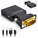 VGA to HDMI Adapter with Audio, Uni-Direction VGA (Source) to HDMI (TV/Monitor), Active VG A in HDM I Convertor Male to Female 1080P Video Dongle for Laptop,Computer,Projector