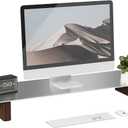 Aluminum Monitor Stand Riser with Wooden Legs, 31.5" Wide