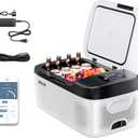 VEVOR Car Refrigerator, DC 12/24V AC100-240V Compressor Electric Cooler, -4°F to 68°F Car Fridge with APP Control, 16 QT Cars Freezer for RVs, Campsites, Boats, Camping, Fishing, 60W Portable Freezer, 22.36 x 12.99 x 10.98 inch