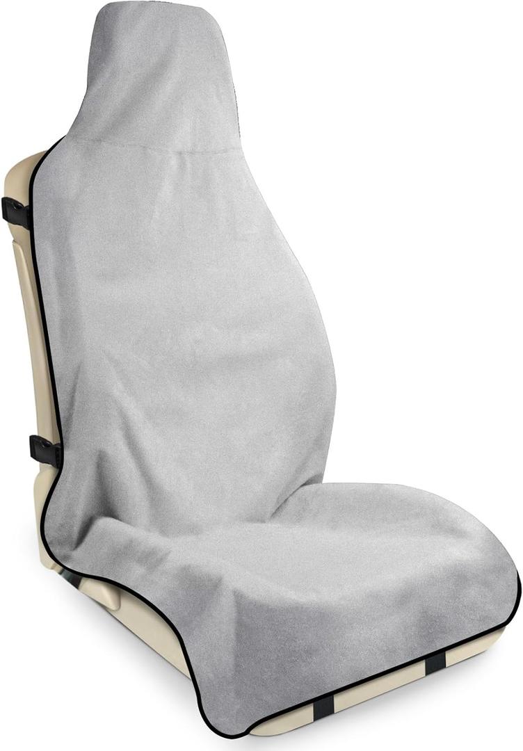 Waterproof Seat Cover Towel, Premium Sweat Carseat Protector, Perfect for Universal Anti-Slip Car Truck SUV Seat, Great for Surfing Yoga Gym Workout, Gray
