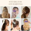 CAVETEE Flat Hair Clips for Women, 8 PCS Hair Claw Clips with Flower Duck Billed Clip for Women and Girls Thin Hair