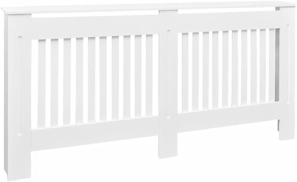 vidaXL Radiator Cover, Radiator Guard for Home Office, Heater Cover for Living Room Decorative, Heating Cabinet Protective Cover, White MDF