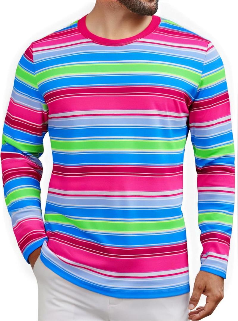 Christmas Sweatshirts for Men Jolly Crewneck Sweater Xmas Long Sleeve Pullover Top Mens (L)