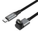 AGVEE 6.6ft Charger for Garmin Watch USB C, L-Shape Charging Cable for Fenix, Forerunner, Vivoactive, Instinct, Venu, Tactix, Approach, D2, Quatix Series, Right Angle Braided, Dark Gray