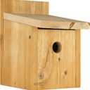 Nature's Way Cedar Box Wren House with Clean-Out Door, Wild Bird House and Outdoor Decor, Brown