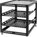 Tecmojo 12U Open Frame Network Rack for IT & AV Gear, AV Rack Floor Standing or Wall Mounted, with 2 PCS 1U Rack Shelves & Mounting Hardware, Network Rack for 19" Networking, Audio and Video Device