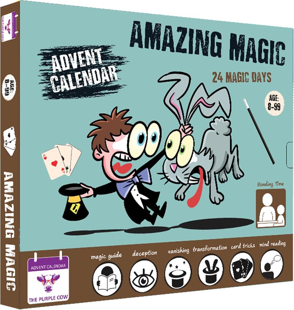 New Advent/Countdown Calendar Amazing Magic. 24 Easy to Learn Magic Tricks. Comes with a Step - by - Step Picture Guide + Video Guide. for Kids Aged 8+. The Perfect Magician Starter kit