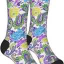 4 x Vintage Paisley Floral Funny Socks Novelty Crew Socks For Women Men