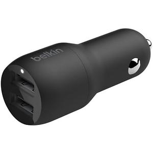 Belkin 24 Watt Dual USB Car Charger - 2 12W USB A Ports with Fast Charging for Apple iPhone 14, 14 Pro, 14 Pro Max, iPhone 13, 13 Pro, 13 Pro Max, Samsung Galaxy, AirPods & More - USB-C Charger