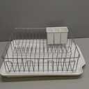 Farberware Classic Large Rust Resistant Full Dishrack with Removable 3 Compartment Flatware Caddy, Andlged Drain Board, 3-Piece, White