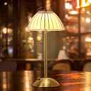 Portable Battery Operated LED Table Lamp with Touch Sensor, Gold Cordless Brass Rechargeable Lamp, Bedside/Night Light/Restaurant Table/Outdoor/Coffee/Bar (Mushroom Lamp)