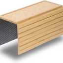 Sofa Arm Tray with Grained Cork Pad, Natural Bamboo Finish, Enhanced Non-Slip Bottom, Sturdy Bamboo Slats, Fits Armrests 4.6" and Wider