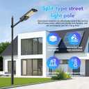 Street Light Pole 10Ft Tall, Outdoor Solar Street Lamp Post with Base,Sub-Assembly of Street Light Poles for Backyard, Street, Patio,Park,Parking,Walkway (10FT Black 114+76mm)