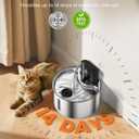 Cat Water Fountain Wireless Stainless Steel with Sensor 3.5L/118oz Battery Operated Rechargeable Automatic Water Dispenser Quiet Pump for Drinking Indoor, Easy Clean for Cats Dogs Pets