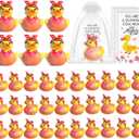 Sotiff 36 Sets Funny Gifts for Mothers Day Mom Themed Rubber Ducks with Thank You Cards Organza Bags Rubber Duckies Appreciation Gifts for Mom Women Friends Mothers Day Party Favors(Classic)