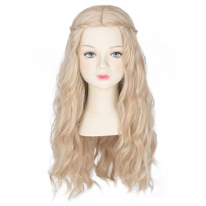 Miss U Hair Long Wavy Blonde Princess Wig Renaissance Hippie Elf Halloween Cosplay Wig for Small Head