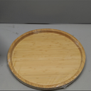 Bamboo Serving Platter, Round Wood Tray, Wooden Serving Tray, Fruit, Bread, Salad Plate, Round Wood Charcuterie Board, 11.8 inch