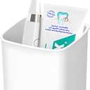 Toothbrush Holder Cup Wall Mounted Drill-Free for Bathroom Shower Electric Toothbrush Toothpaste Razor Holder Removable Waterproof Sturdy Self Draining, Tableware Holder for Kitchen(1pcs&White)