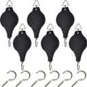 TIHOOD 6PCS Plant Pulley Hanger with 6 PCS Metal Ceiling Plant Hooks, Retractable Plant Hook Pulley, Adjustable Heavy Duty Plant Hanging Pulleys for Garden Baskets & Bird Feeder