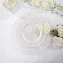 U-QE 60PCS White Plastic Plates - Pearl White Plates Disposable&Reusable - Heavy Duty Plastic Plates for Party&Wedding Including 30 Dinner Plates 10" & 30 Appetizer Plates 7"