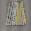 Lounsweer 10 Pcs Easter Flameless Taper Candles 10.8 Inch LED Candles Spring Bunny Flickering Flameless Striped Candlestick for Home Dinner Table Gifts Garden Party Decoration