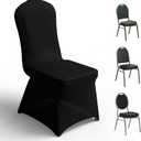 Spandex Banquet Chair Covers 30PCS - Party Dining Chairs Cover Stretchy Slipcovers for Wedding Decor Birthday Event(Black)