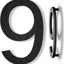 10 Inch Black House Numbers for Outside, Large Floating Home Address Numbers, Modern Outdoor House Number for Wall Street Garage Gate (9)