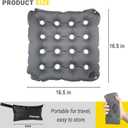 2 Pack Waffle Cushion for Prolonged Sitting, Wheelchair Seat Pad for Pressure Sore, Pressure Relief Inflatable Seat Cushion for Offices, Cars, Airplanes, and Travel, with Hook&Storage Bag