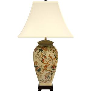 Red Lantern 25" Autumn Birds and Flowers Vase Lamp