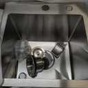 15x15 Inch Bar Sink Single Bowl Drop In Stainless Steel Sink, 15"x15"x9"