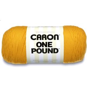 Caron 29401010549 One Pound Solids Yarn, 16oz, Gauge 4 Medium, 100% Acrylic - Sunflower- For Crochet, Knitting & Crafting ( 1 Piece )